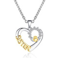 Creative love SISTER micro-inlaid zircon clavicle chain personalized pendant necklace